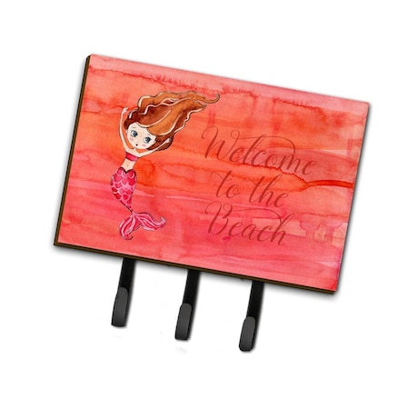 Carolines Treasures Mermaid Welcome Red Leash or Key Holder BB8516TH68